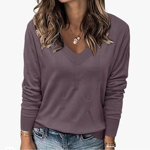 Purple casual knit sweater size S